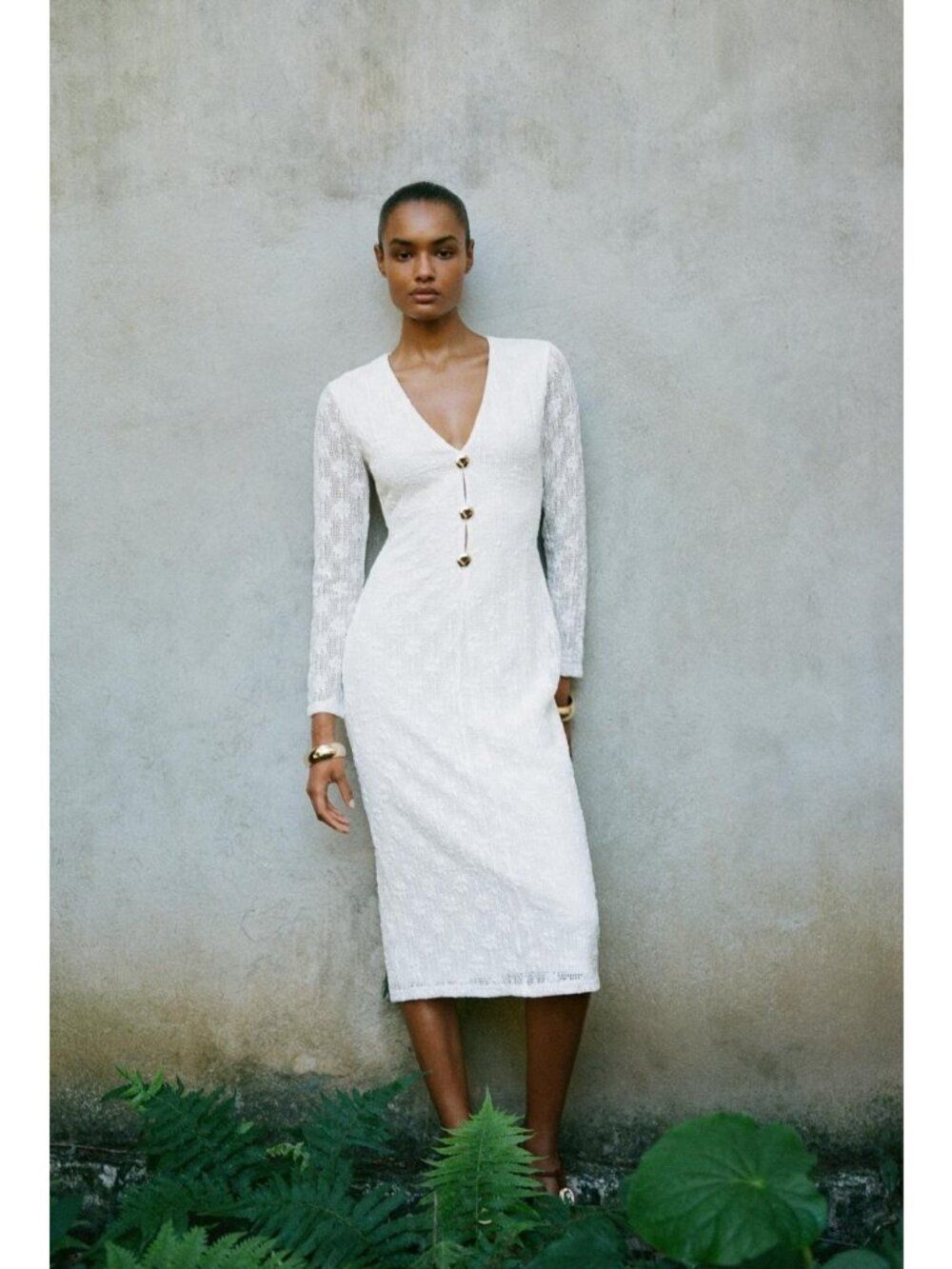 Zara Womens Midi Dress XL White Embroidered Crochet Floral 8741/241 NWT
